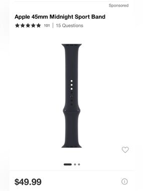 Apple Sport Band for 45mm – Midnight Black